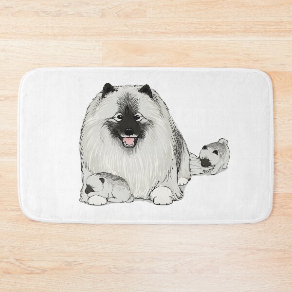 Item preview, Happy Keeshond Dog with Puppies | Cute Keesies Keeshonden designed and sold by Jenn Inashvili.