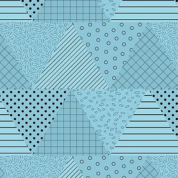 Artwork thumbnail, Textured Triangles Geometric Pattern – Blue by RoguePatterns