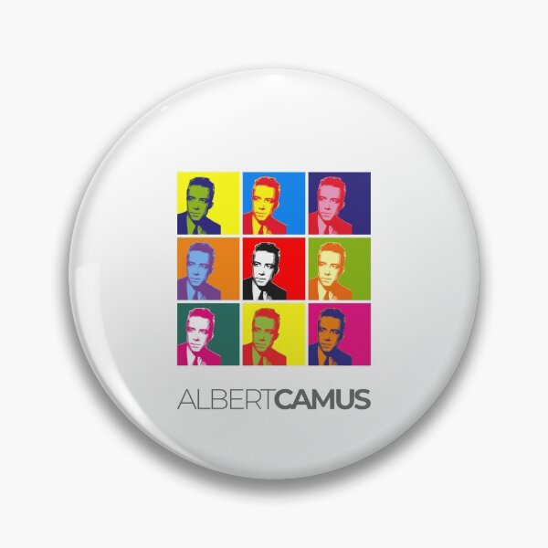Item preview, Albert Camus pop-art portrait poster designed and sold by CMYKStudio.