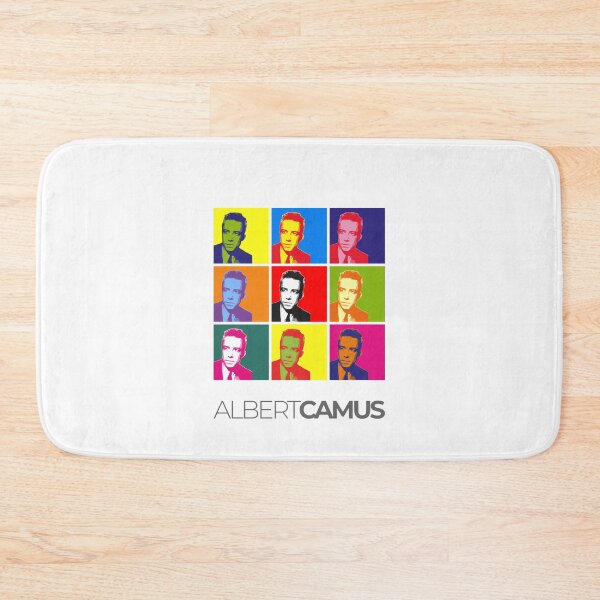 Item preview, Albert Camus pop-art portrait poster designed and sold by CMYKStudio.