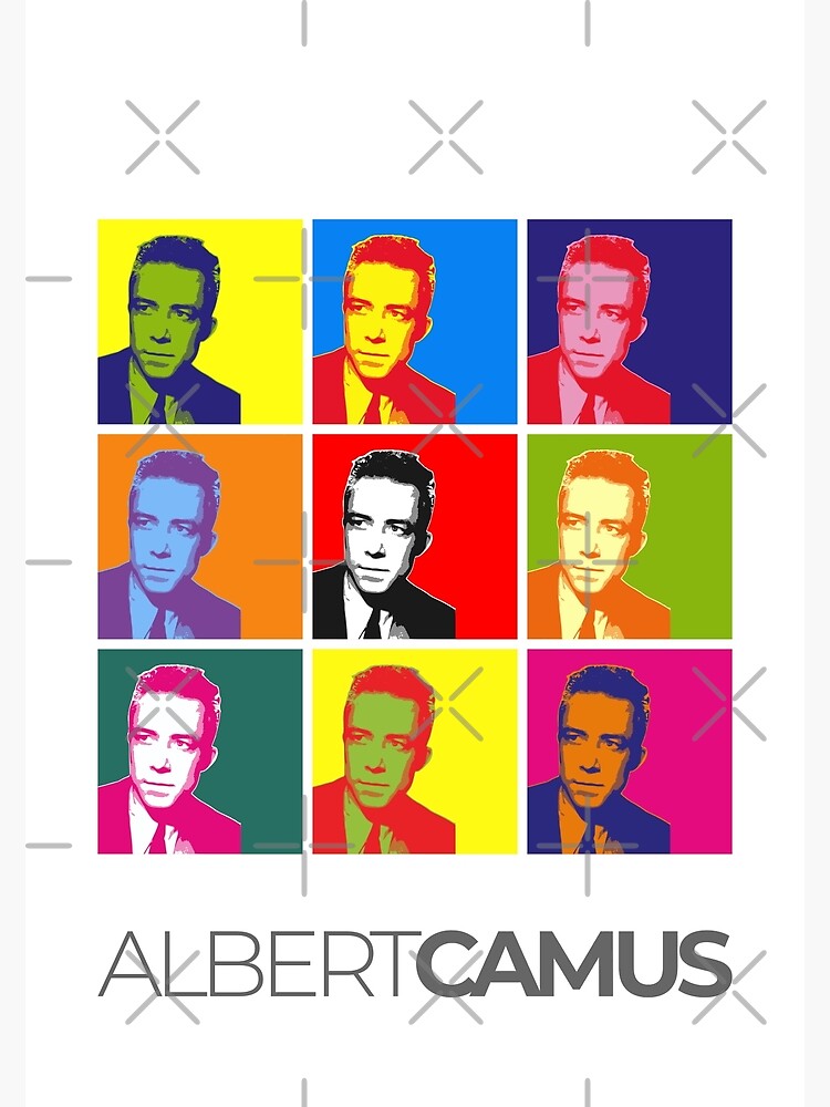 Disover Albert Camus pop-art portrait poster Premium Matte Vertical Poster