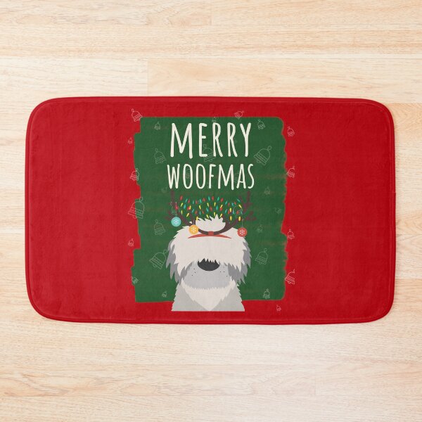 Item preview, Merry Woofmas Christmas Lights Festive Baubles Scene Dog Red designed and sold by Sunny Collections.