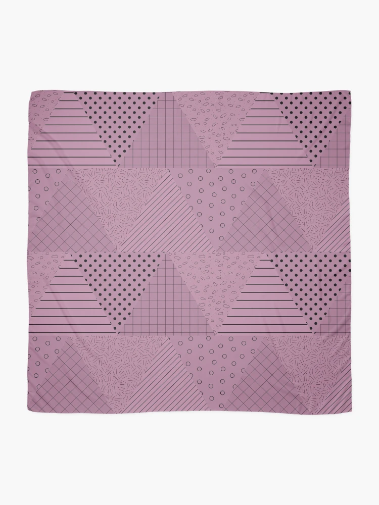 Thumbnail 2 of 3, Scarf, Textured Triangles Geometric Pattern – Fuchsia designed and sold by RoguePatterns.
