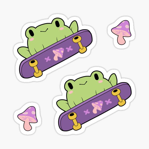 Cute Skater Frog Sticker
