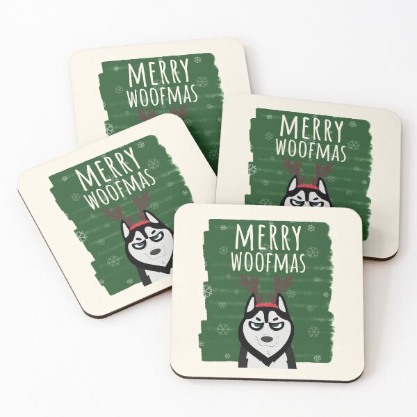 Item preview, Merry Woofmas Christmas Festive Antlers Husky designed and sold by Sunny Collections.