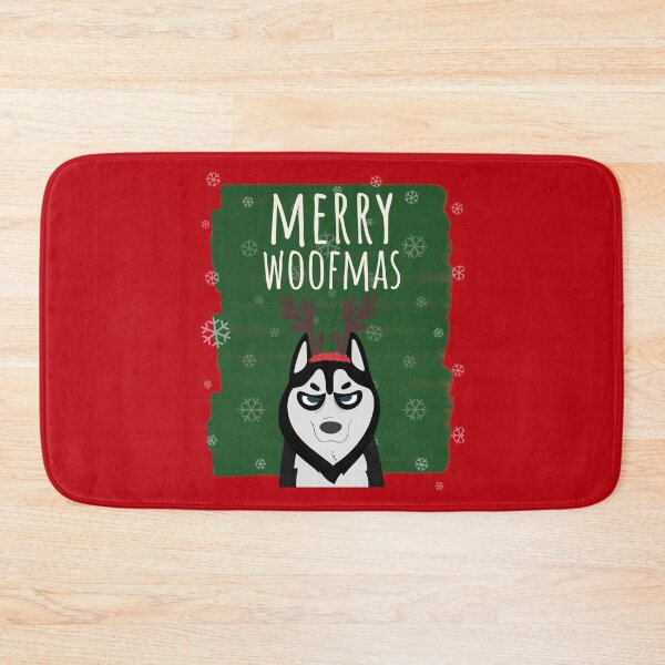 Item preview, Merry Woofmas Christmas Festive Antlers Husky Red designed and sold by Sunny Collections.