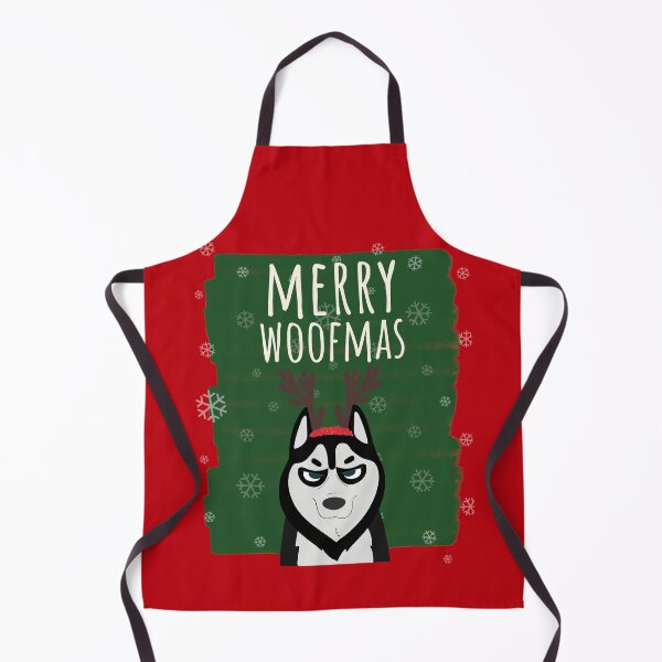 Item preview, Merry Woofmas Christmas Festive Antlers Husky Red designed and sold by Sunny Collections.