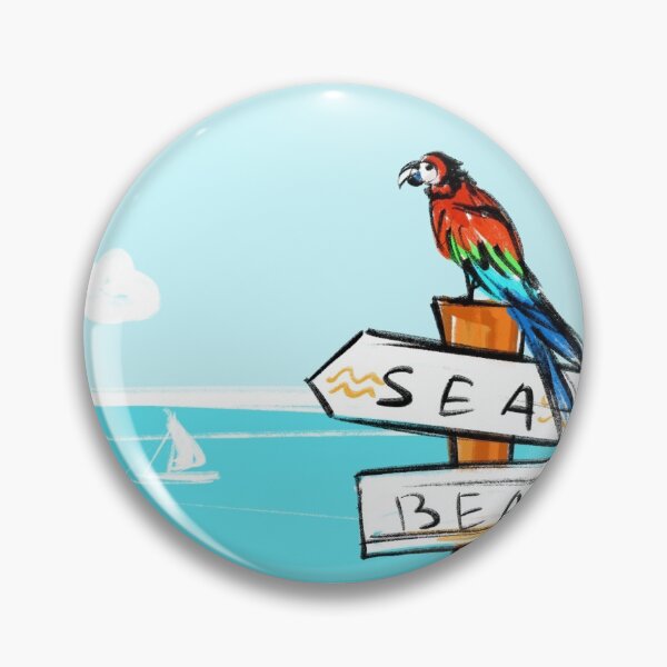 Item preview, Parrot on the beach with direction sign designed and sold by julie-karma.