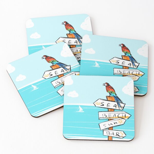 Item preview, Parrot on the beach with direction sign designed and sold by julie-karma.