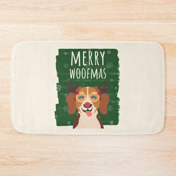 Item preview, Merry Woofmas Christmas Festive Antlers Red Nose Beagle designed and sold by Sunny Collections.