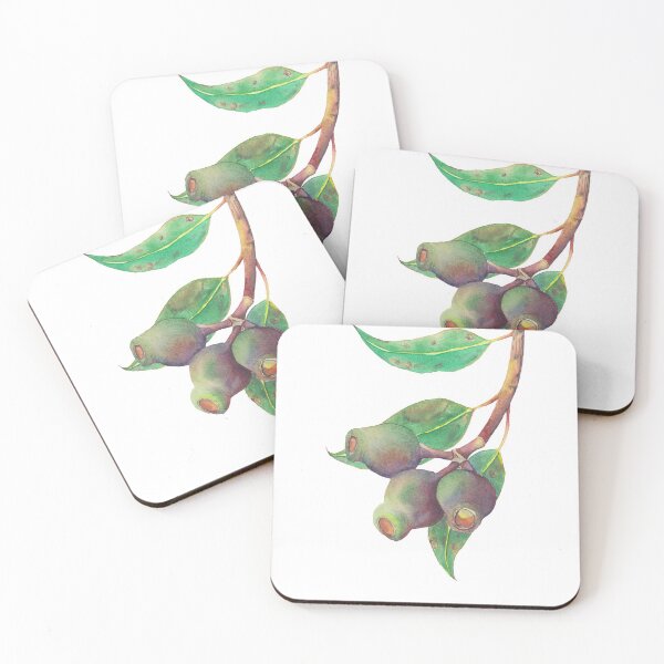 Item preview, Eucalyptus tree branch with gumnuts watercolour designed and sold by Zoya Makarova.