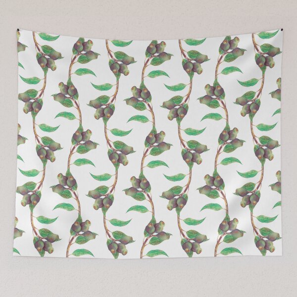 Item preview, Eucalyptus tree branch with gumnuts watercolour designed and sold by Zoya Makarova.