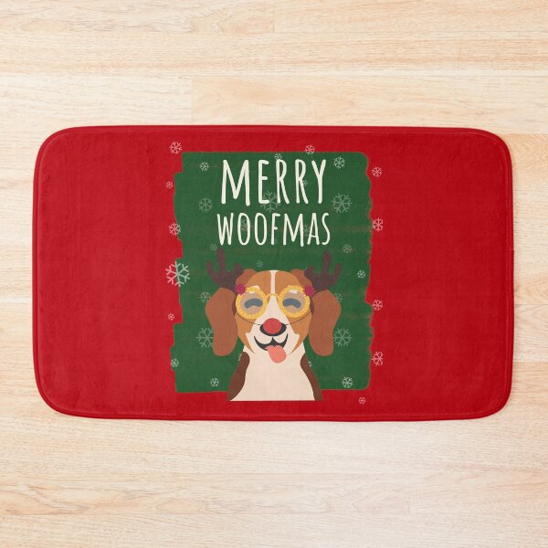 Item preview, Merry Woofmas Christmas Festive Antlers Red Nose Beagle Red designed and sold by Sunny Collections.