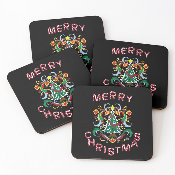 Item preview, Merry Christmas Decorative Tree with Candy Cane Text by Orikall designed and sold by HippieWorks.