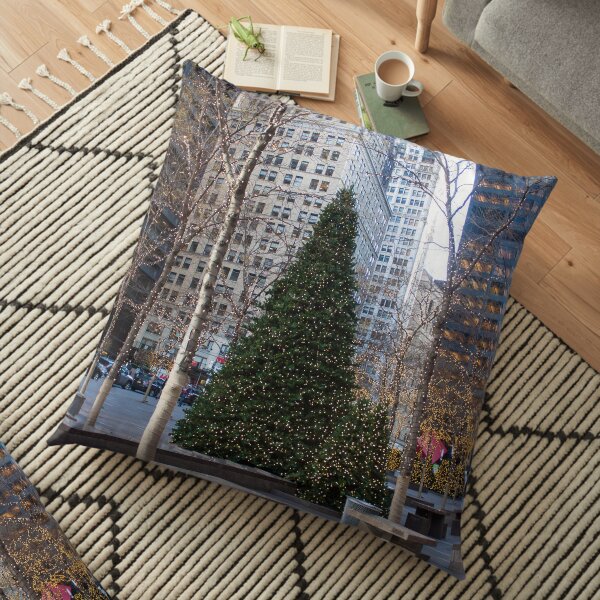 New York Christmas Floor Pillow