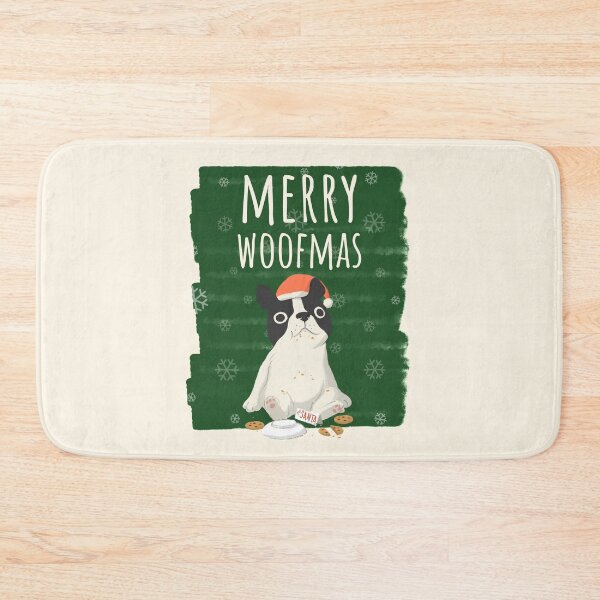 Item preview, Merry Woofmas Christmas Festive Santa Hat Cookies French Bulldog designed and sold by Sunny Collections.