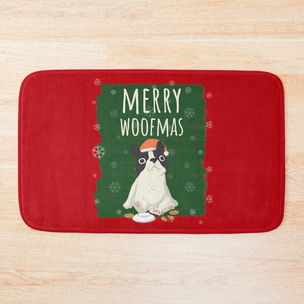 Item preview, Merry Woofmas Christmas Festive Santa Hat Cookies French Bulldog Red designed and sold by Sunny Collections.