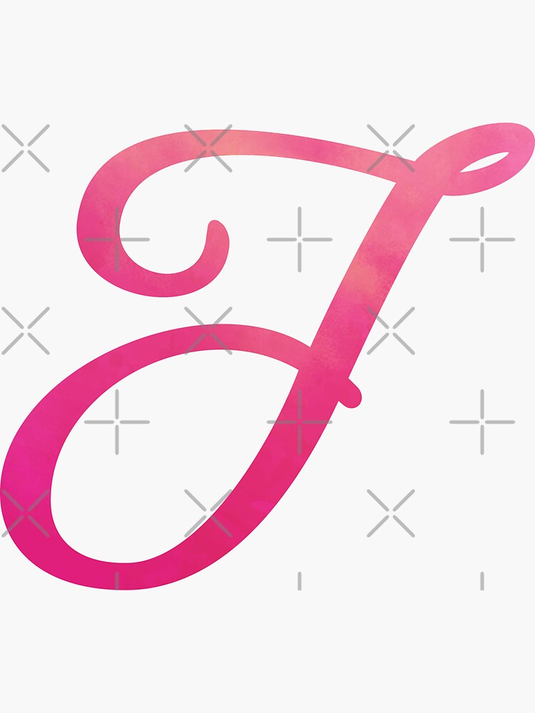 Letter J monogram custom girls name pink stickers