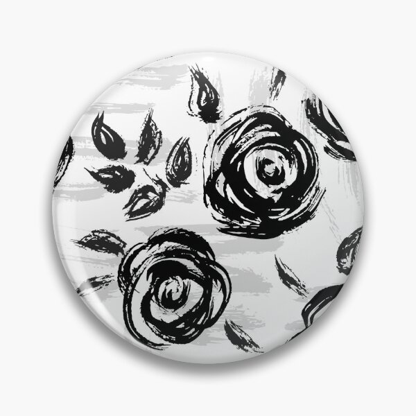 Item preview, Brushstroke Roses Black on White designed and sold by nadyanadya.