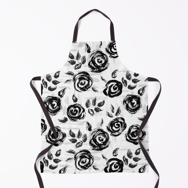 Item preview, Brushstroke Roses Black on White designed and sold by nadyanadya.