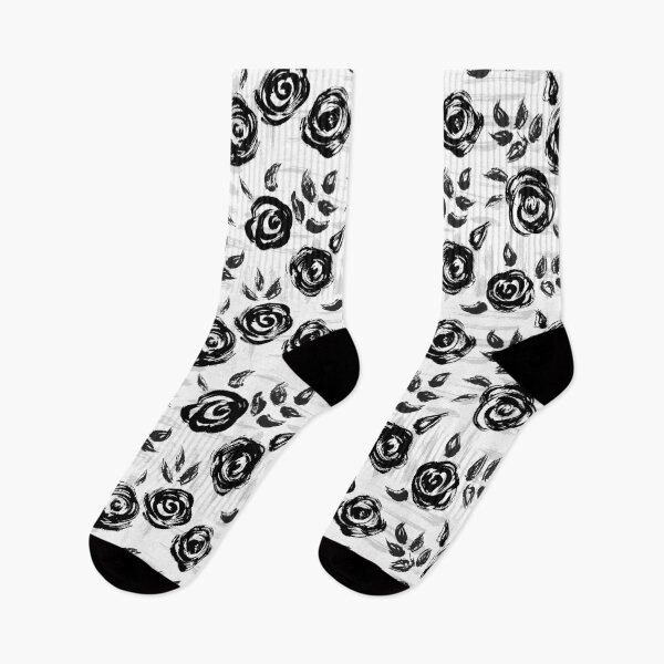 Item preview, Brushstroke Roses Black on White designed and sold by nadyanadya.