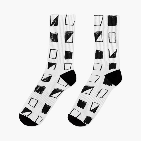 Item preview, Pattern Squares Black Crayon designed and sold by badlydrawnbabe.