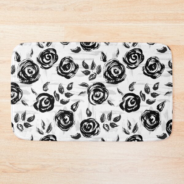 Item preview, Brushstroke Roses Black on White designed and sold by nadyanadya.