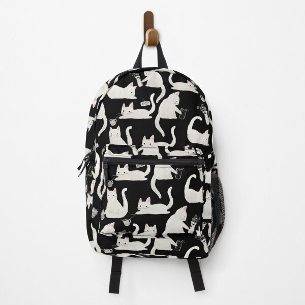 Item preview, Bad Cats Knocking Stuff Over, White Cats on Black designed and sold by tanyadraws.