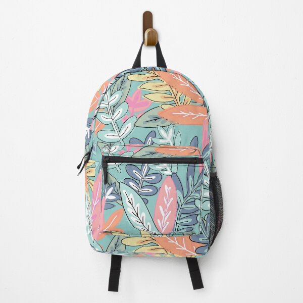 Item preview, Plant Lover - Urban Jungle Leafy Pastel Pattern - Orange, Green, Yellow, Coral, Pink designed and sold by Cultural Creations Merch.