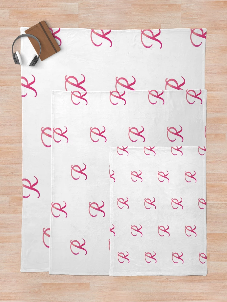 Thumbnail 5 of 6, Throw Blanket, Letter R Pink Color Monogram Script, Personalized Initial designed and sold by Star58.