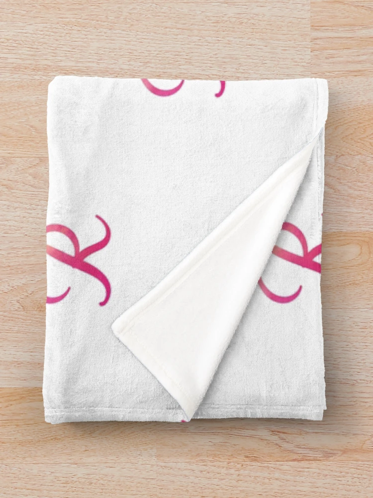 Thumbnail 3 of 6, Throw Blanket, Letter R Pink Color Monogram Script, Personalized Initial designed and sold by Star58.