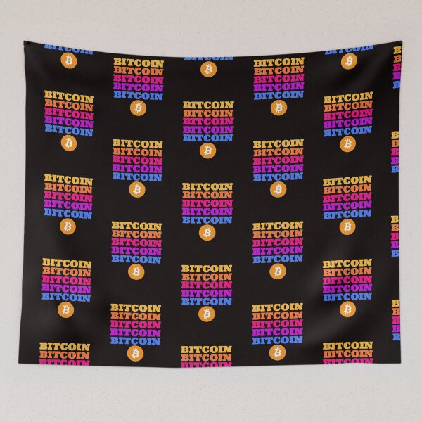 Item preview, Bitcoin (BTC) Coin Logo and Multi Color Text designed and sold by MadMando.