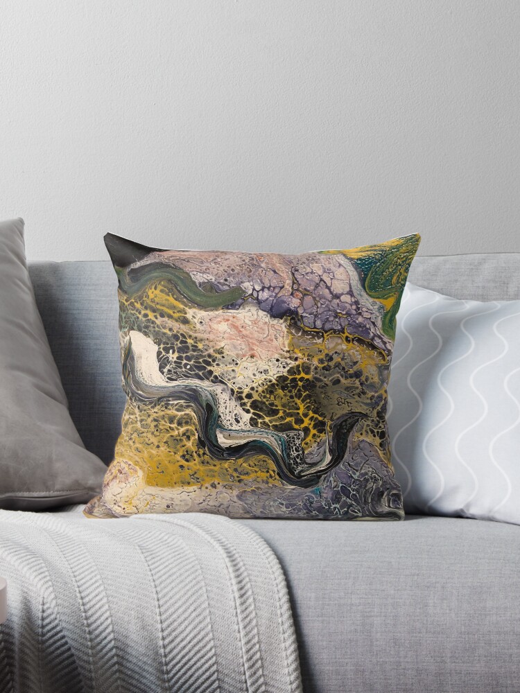 Thumbnail 1 of 3, Throw Pillow, Abstract River designed and sold by Char Mason.