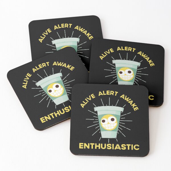 Item preview, Alive Alert Awake Enthusiastic Smiley Coffee Cup  designed and sold by DoomSalad.