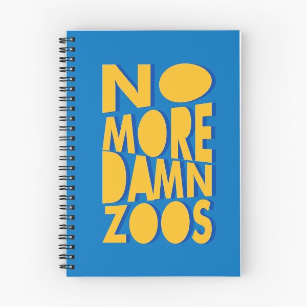 Item preview, No más malditos zoológicos, texto amarillo simple en diseño azul designed and sold by robalonso.