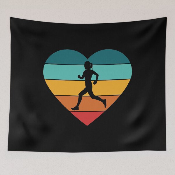 Item preview, I Love Running - Woman Runner - Multicolored Heart designed and sold by HeatherPore.