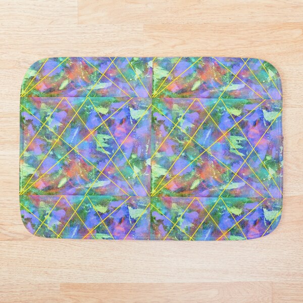 Blue Stained Glass Bath Mat