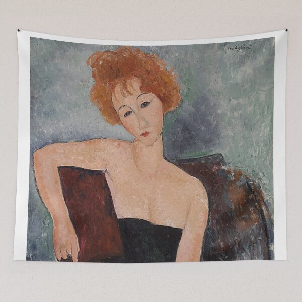 Item preview, Redheaded Girl in Evening Dress - Amedeo Modigliani Classic Famous Art designed and sold by jfreedom.