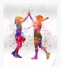 women playing softball 01 Poster
