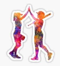 women playing softball 01 Sticker
