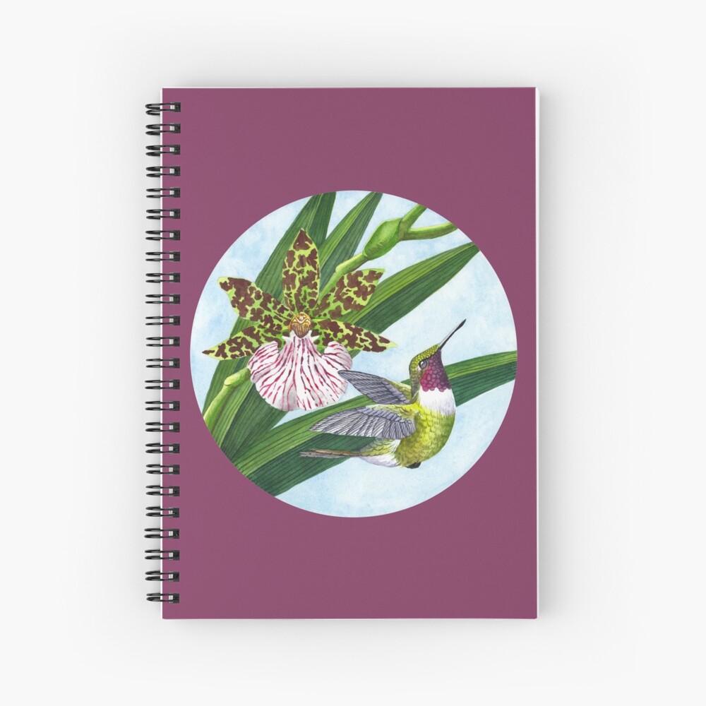 Hummingbird & Orchid II Spiral Notebook