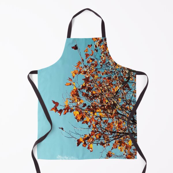 Item preview, Orange autumn tree leaves with blue sky background designed and sold by Mrvell.