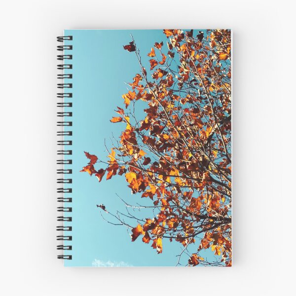 Item preview, Orange autumn tree leaves with blue sky background designed and sold by Mrvell.