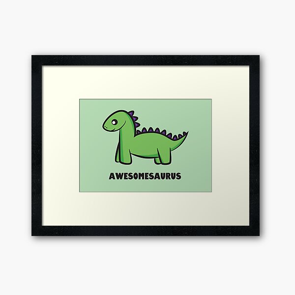 Awesomesaurus (green) Framed Art Print