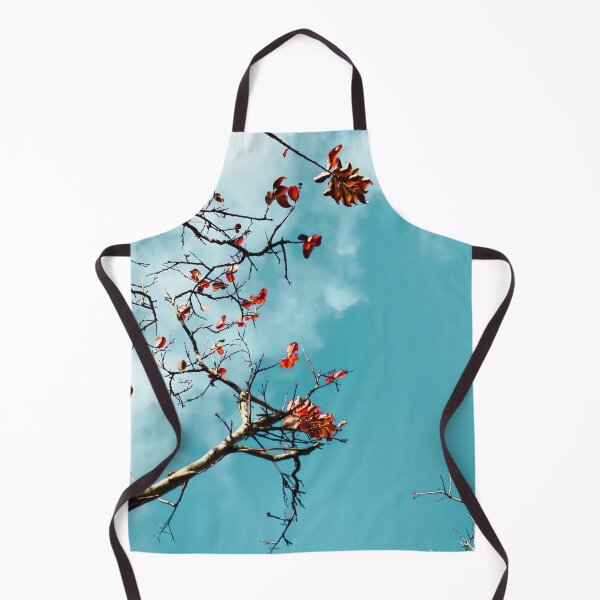 Item preview, Tree branch with orange autumn leaves and blue sky background designed and sold by Mrvell.