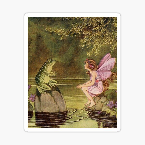 fairy and frog  Sticker