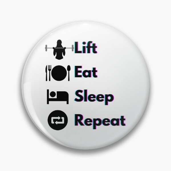 Item preview, Lift, Eat, Sleep, Repeat Holographic Blue and Pink text designed and sold by JustAMillenial -.