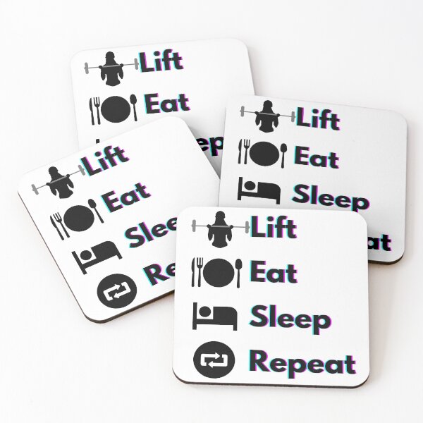 Item preview, Lift, Eat, Sleep, Repeat Holographic Blue and Pink text designed and sold by JustAMillenial -.
