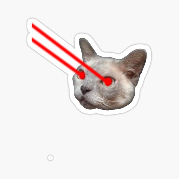Laser Eyes Cat Sticker by ArseneLapin.