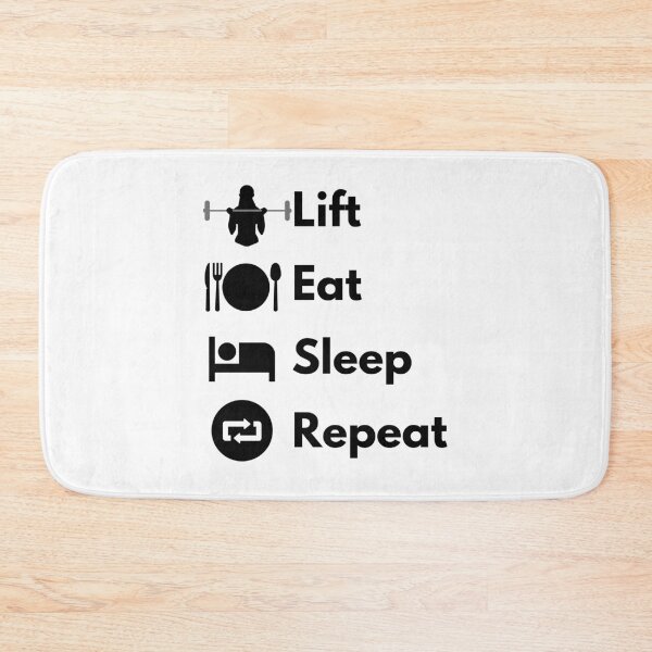 Item preview, Lift, Eat, Sleep, Repeat Simple black text female lifter vector designed and sold by JustAMillenial -.